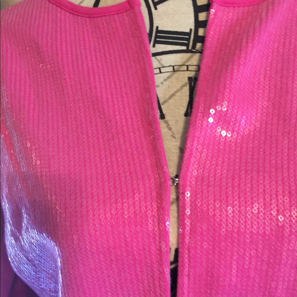 Hot pink sequins top